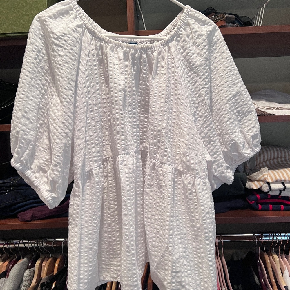 Old Navy Babydoll Blouse White XXL Plus Size